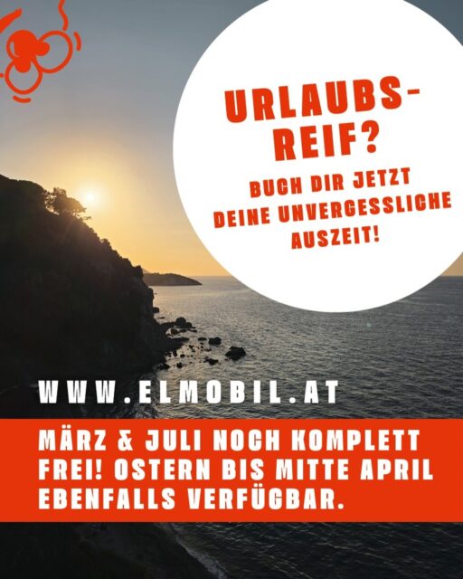 Schnauze voll vom Winter? ❄️ 
Die Vorfreude auf Frühling, Wärme und Sonne steigt 📈

Wir haben noch Termine frei! 
Auf geht’s in den Süden und entkomme den kalten Temperaturen…. 🙂☀️

 Einfach Buchungsanfrage stellen unter office@elmobil.at ✨

#sommer #urlaub #camping #einfachraus